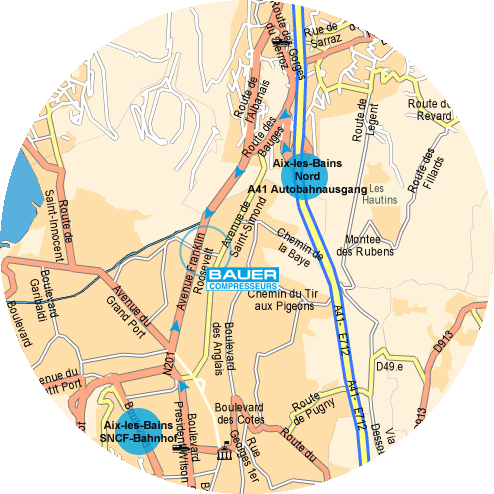 Per Auto oder mit der Bahn